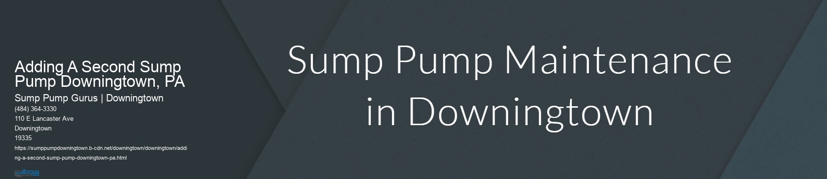 Adding A Second Sump Pump Downingtown, PA