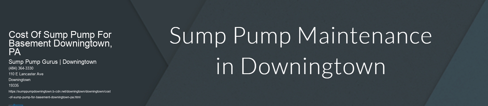 Cost Of Sump Pump For Basement Downingtown, PA