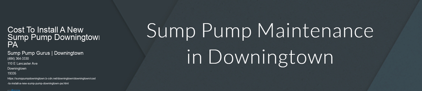 Cost To Install A New Sump Pump Downingtown, PA