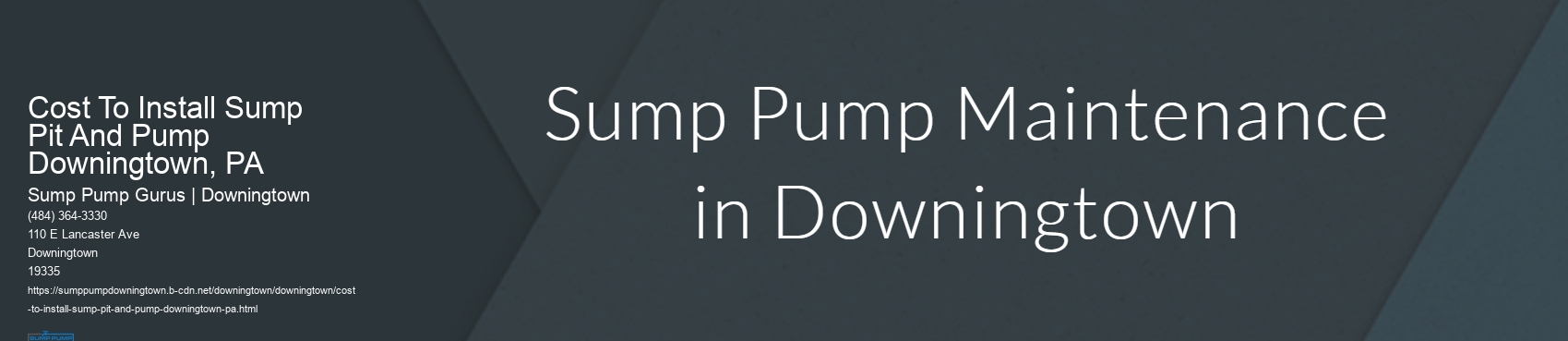 Cost To Install Sump Pit And Pump Downingtown, PA