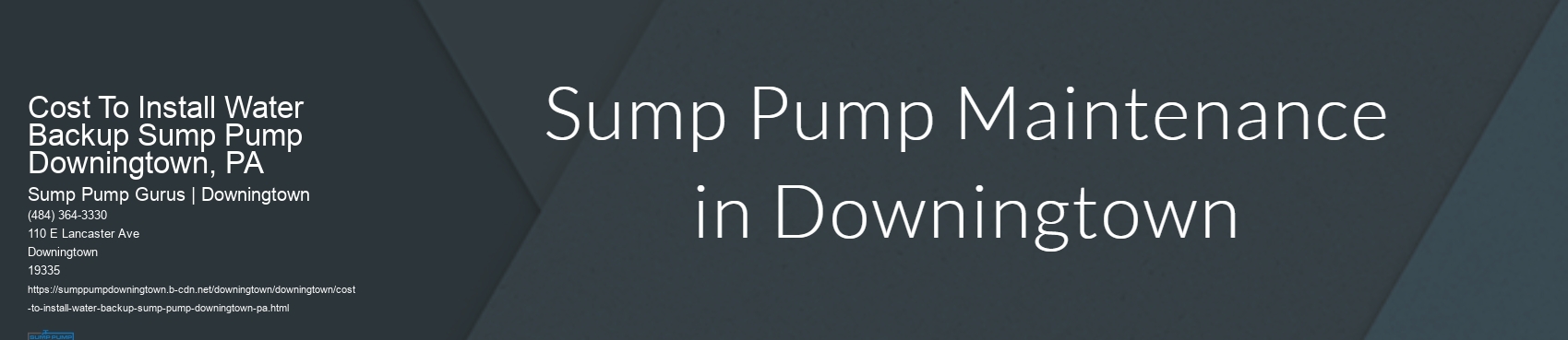 Cost To Install Water Backup Sump Pump Downingtown, PA
