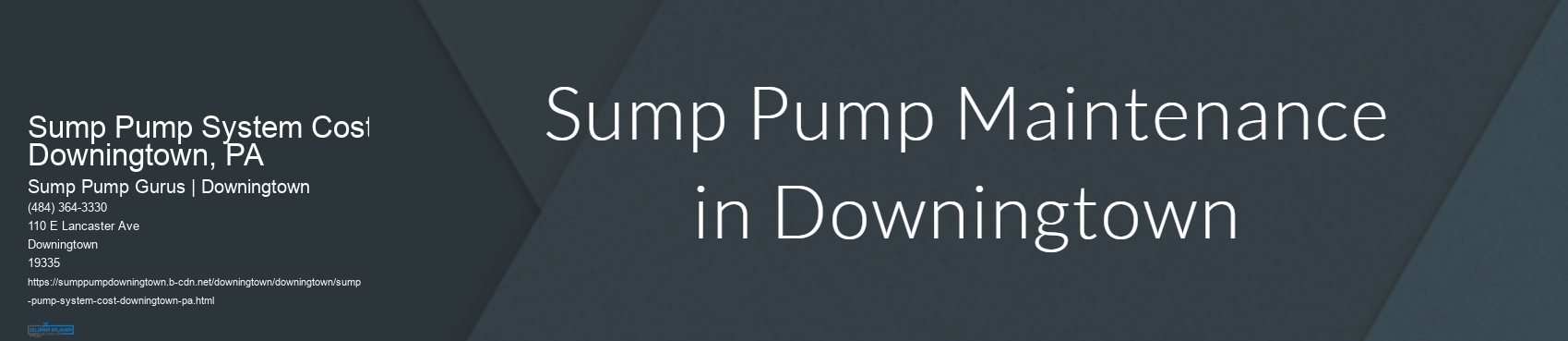 Sump Pump System Cost Downingtown, PA